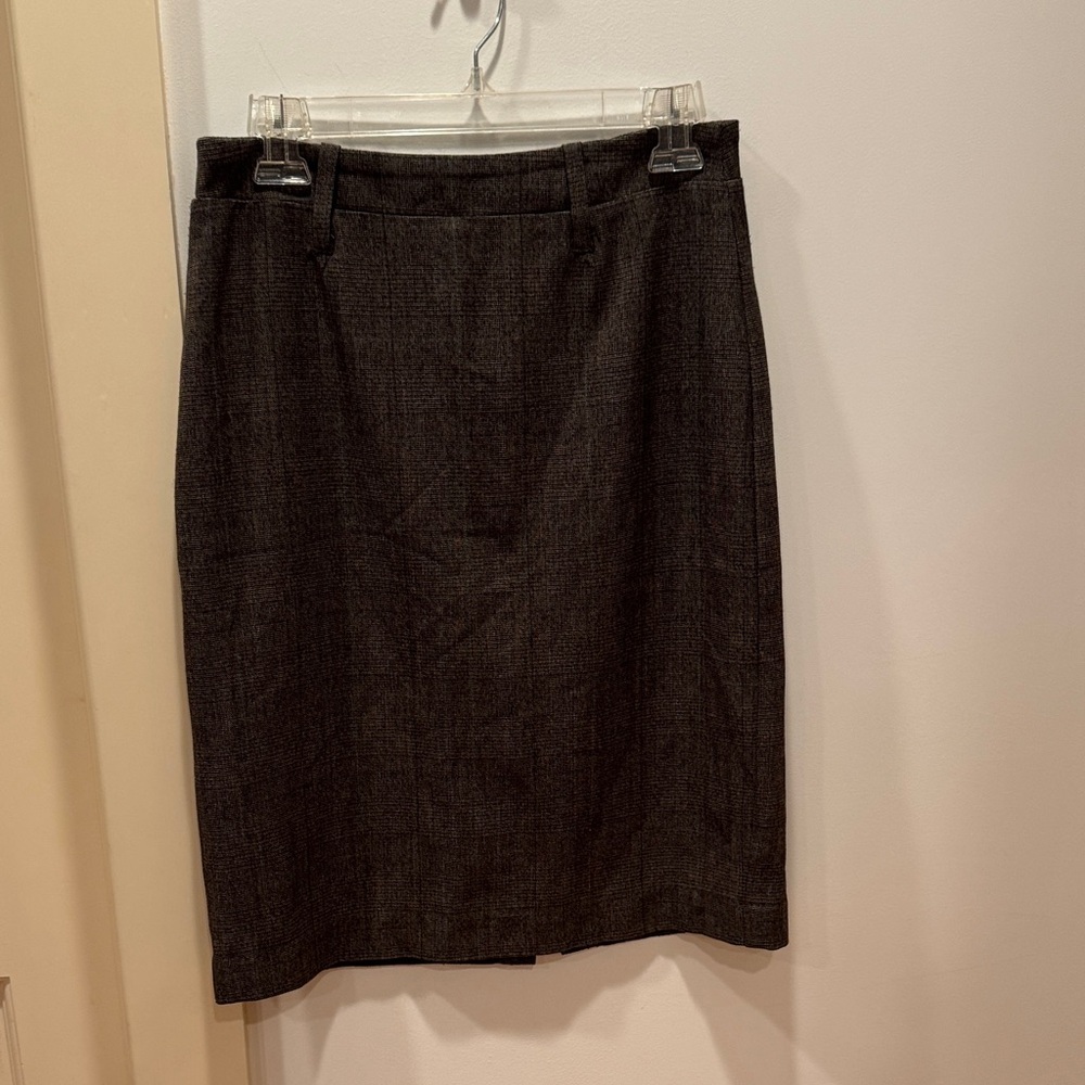CAbi brown plaid Pencil Skirt
